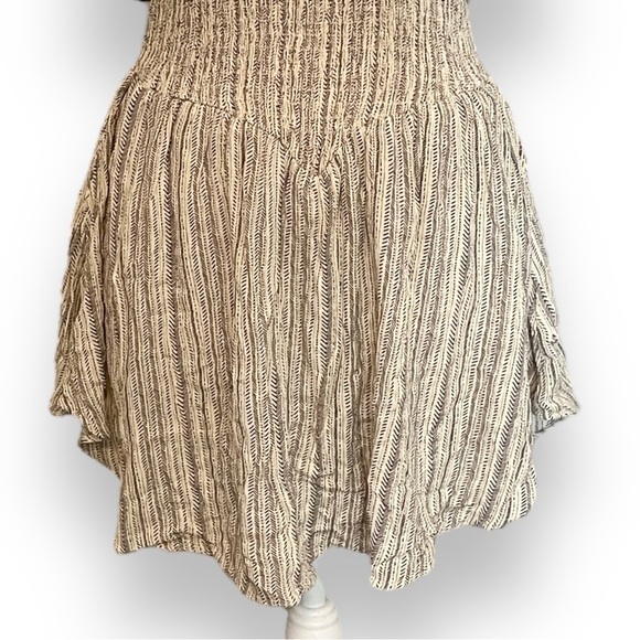 Anthropologie Promesa Size L Strapless Mini Dress Romper Ruching Cream Gray - Picture 3 of 13